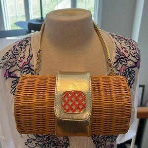 Lilly Pulitzer paisley wicker shoulder bag. Vguc